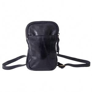 NEW SPAGHETTI WESTERN women's leather sling fanny bag in black